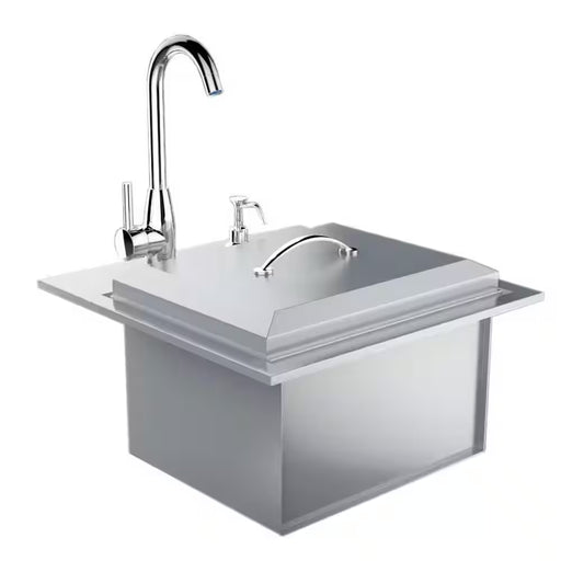 Premium Drop in Sink with Hot and Cold Water Faucet and Cutting Board
