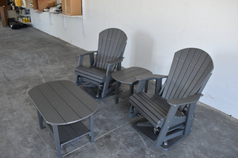 4-Piece Glider Adirondack Chair &amp; Table Patio Set