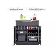 Aluminum Slate Gray 3-Piece 64 In. W X 36.5 In. H X 24 In. D 3-Piece Outdoor Kitchen Cabinet Set with Countertop