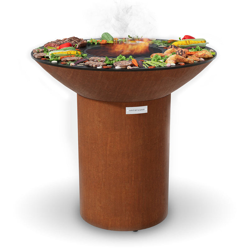 Arteflame Classic 40" Round Base Flat-Top Grill & Fire Bowl