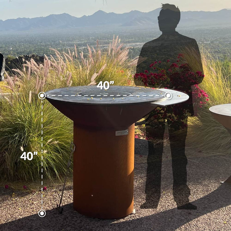 Arteflame Classic 40" Round Base Flat-Top Grill & Fire Bowl