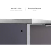 Aluminum Slate Gray 3-Piece 64 In. W X 36.5 In. H X 24 In. D 3-Piece Outdoor Kitchen Cabinet Set with Countertop